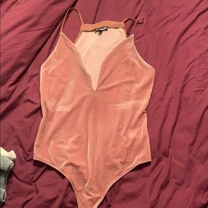Pink Velvet Bodysuit
